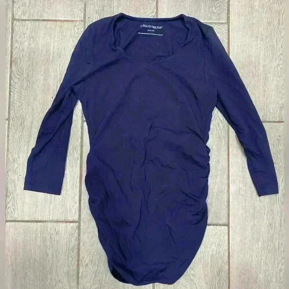 A Pea In The Pod Navy Blue Top Size Small 3/4 Sleeves​